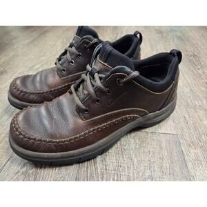 Clarks Travel Trek Portland Casual Shoes Brown Men’s 8 Leather Outdoor Hike